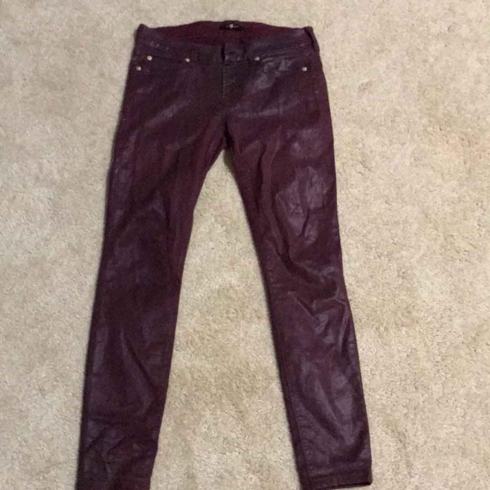 Coated leather (not real leather) skinny jeans. Size 26